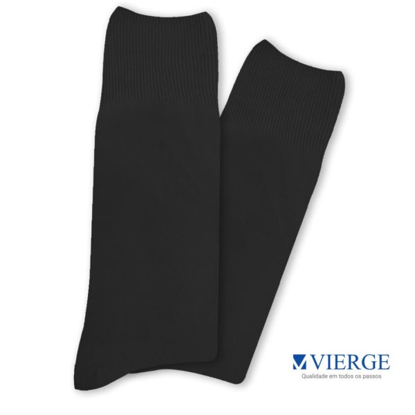 1000 - Meia social masculina Vierge poliamida - Cor Preto