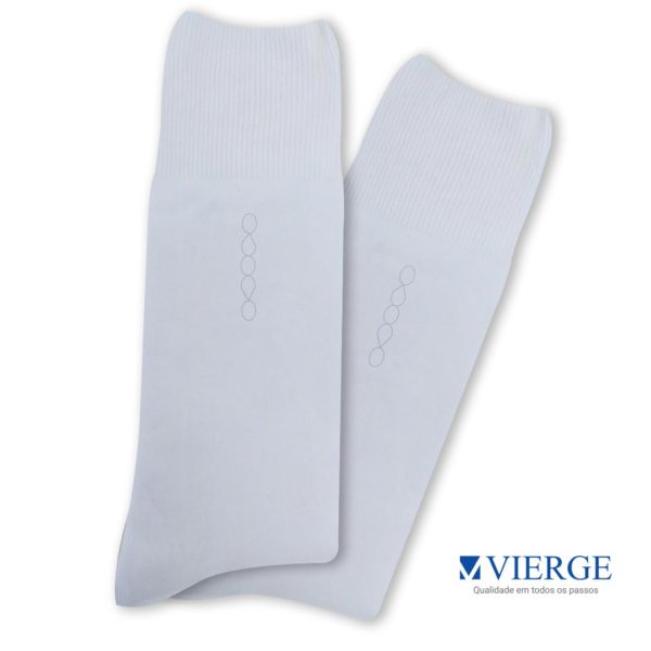 1410 - Meia social masculina Vierge algodão - Cor Branco