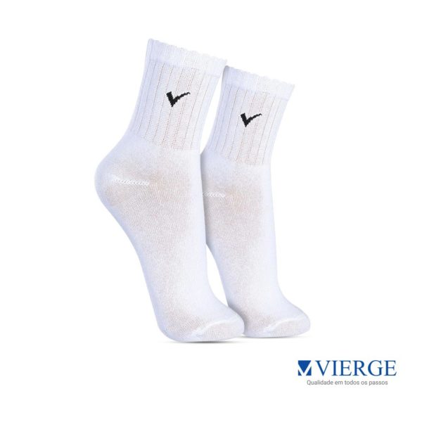 1569 - Meia esportiva masculina Vierge - Cor Branco