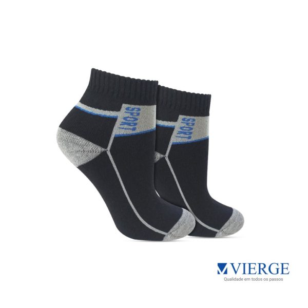 1579 - Meia esportiva masculina Vierge - Cor Preta