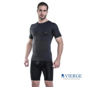 940 - Camiseta térmica UV 50+ masculina manga curta Vierge azul preta